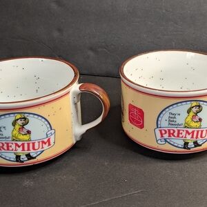 Vintage 1991 Nabisco Premium Crackers Soup Mugs- Set Of 2